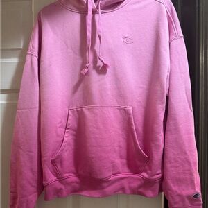 Champion Pink Pullover Hoodie with Embroidered Logo